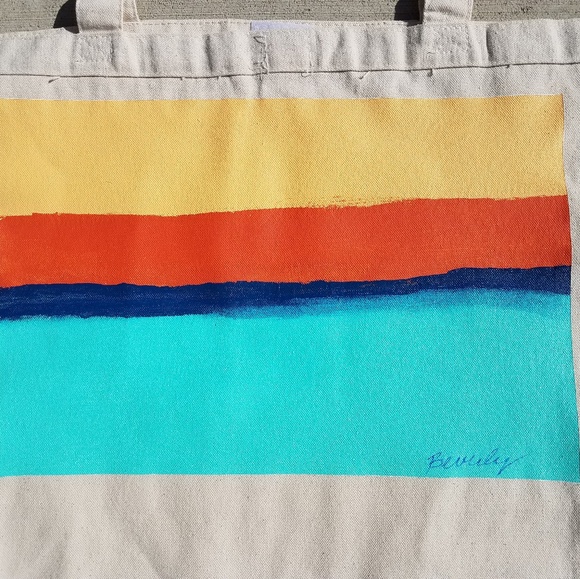 Horizon #10 Hand Painted Cotton Canvas Tote Bag - Picture 3 of 7